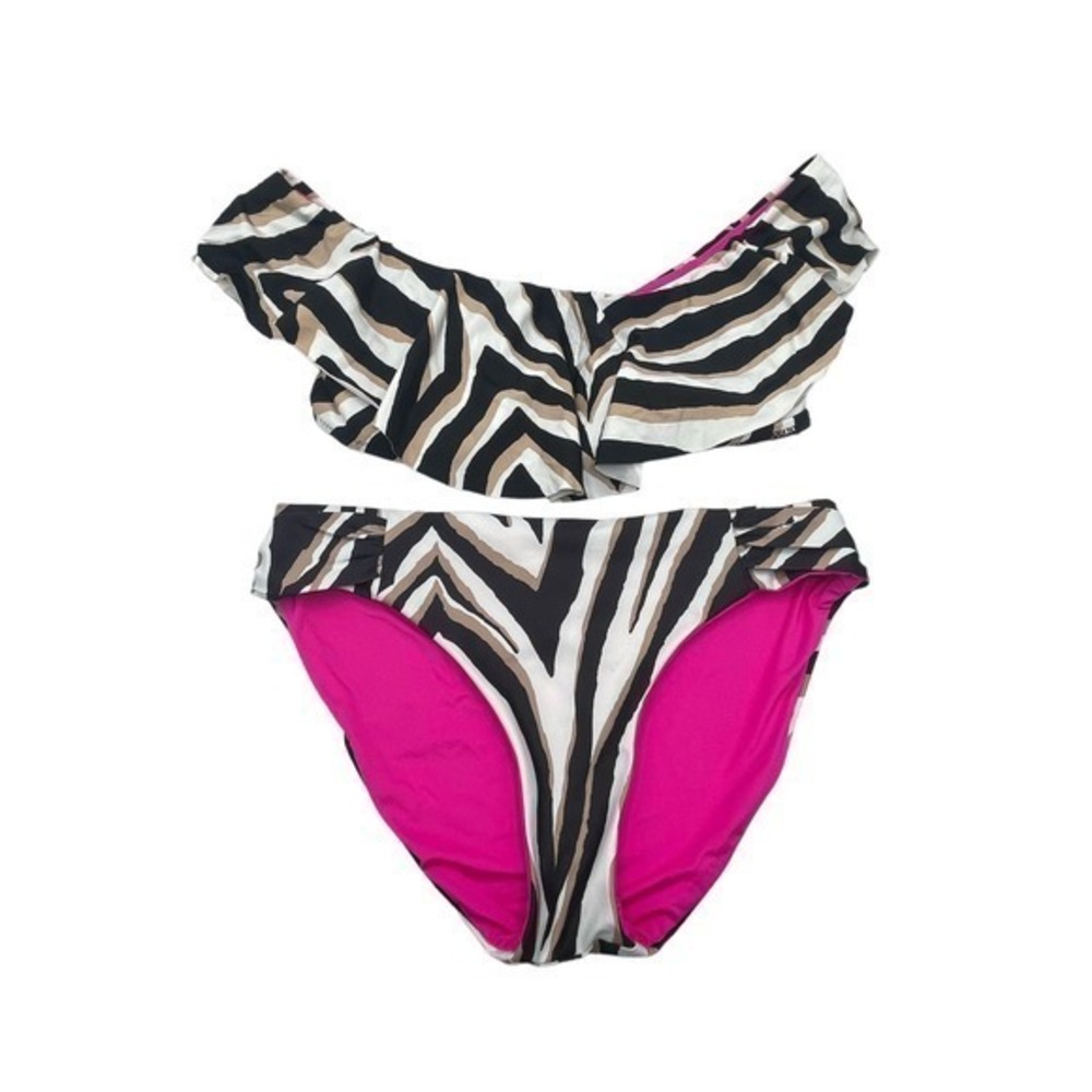 Sample Piece Bikini Ruffle Top Size Medium Hipster Bottoms Size 8